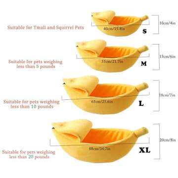 longjunjunfashion Banana Pet Bed Cute Funny Banana Bed Extra Large Size for Dogs, Christmas Pet Bed Lovely Pet Supplies for Dogs Puppies