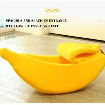 longjunjunfashion Banana Pet Bed Cute Funny Banana Bed Extra Large Size for Dogs, Christmas Pet Bed Lovely Pet Supplies for Dogs Puppies