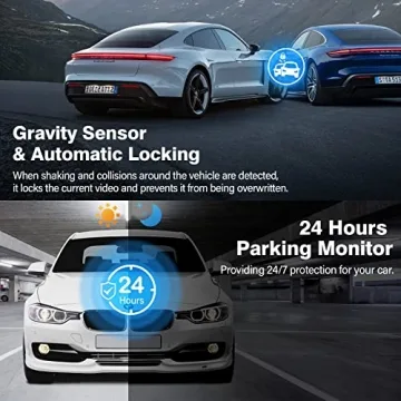 Miden S7 2.5K Dash Cam Front and Rear,64G SD Card,1600P+1080P FHD Dual Dash Camera for Cars,176°+160° Wide Angle,3.2'' IPS Screen Dashcam,G-Sensor,Loop Recording,WDR,Night Vision,24H Parking Monitor