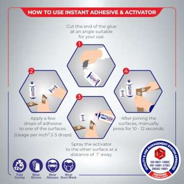 MITREAPEL CA Glue with Activator (2 x 0.80 oz - 2 x 3.30 fl oz.) - CA Glue for Woodworking - Cyanoac...