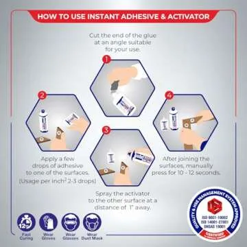 MITREAPEL CA Glue with Activator (2 x 0.80 oz - 2 x 3.30 fl oz.) - CA Glue for Woodworking - Cyanoac...