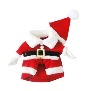NACOCO Pet Christmas Costumes Dog Suit with Cap Santa Claus Suit Dog Hoodies Cat Xmas Costumes (Red, M)