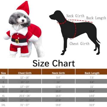NACOCO Pet Christmas Costumes Dog Suit with Cap Santa Claus Suit Dog Hoodies Cat Xmas Costumes (Red, M)