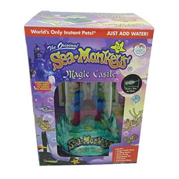 BANDAI The Original Sea Monkeys - Sea Monkeys Magic Castle - Grow Your Own Pets Science Kit- Includes Eggs, Food, and Water Purifier - Amazing Science Experiments for Kids Grow Your Own Pets