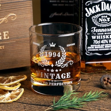 Vintage 1994 Whiskey Glass Set for 30th Birthday