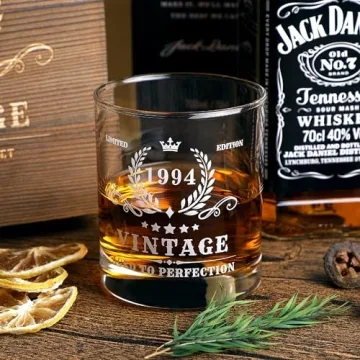 Vintage 1994 Whiskey Glass Set for 30th Birthday