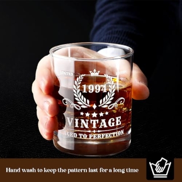 Vintage 1994 Whiskey Glass Set for 30th Birthday