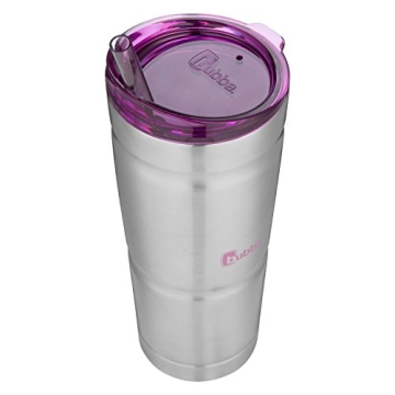 Bubba Envy S Vacuum-Insulated Stainless Steel Tumbler with Lid and Straw, 24oz Reusable Iced Coffee or Water Cup, BPA-Free Travel Tumbler, Steel/Paradise Purple