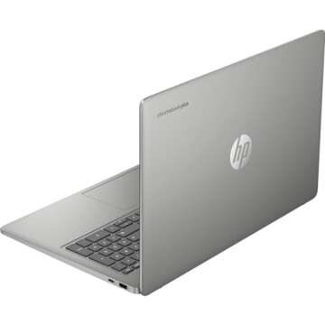 HP Chromebook Plus Laptop 15.6 Inch Intel Core i3-N305 8GB LPDDR5 RAM 128GB UFS UHD Graphics ChromeOS Wifi Bluetooth USB-C 1080p Webcam MicroSD Reader, Mineral Silver 15a-nb0033dx Computer (Renewed)