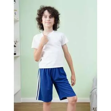 YERIOK 5 Pack Boys Athletic Shorts Quick Dry Active Wear