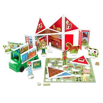 Melissa & Doug Magnetivity Magnetic Tiles Building Play Set – On the Farm