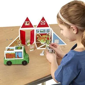 Melissa & Doug Magnetivity Magnetic Tiles Building Play Set – On the Farm