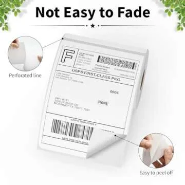 FungLam 4"X6" Thermal Shipping Labels, 4X6 Labels,White Mailing Shipping Labels, Perforated, 250 Labels,Compatible with iDPRT, JADENS and Rollo.