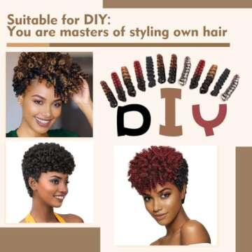 MIMAN 5 Packs 10 Inch Short Grey Crochet Hair Braids for Black Women 12MM Curly Synthetic Gray Crochet Hair Extensions for DIY Mohawk Afro Braided Wigs(Black mix Grey)