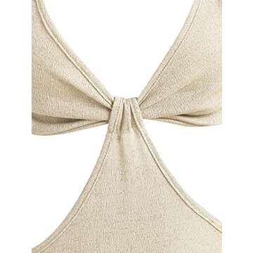 ZAFUL Women's Spaghetti Strap Cutout Knit Solid Maxi Mermaid Dress (B-Light Yellow, Medium)