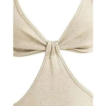 ZAFUL Women's Spaghetti Strap Cutout Knit Solid Maxi Mermaid Dress (B-Light Yellow, Medium)