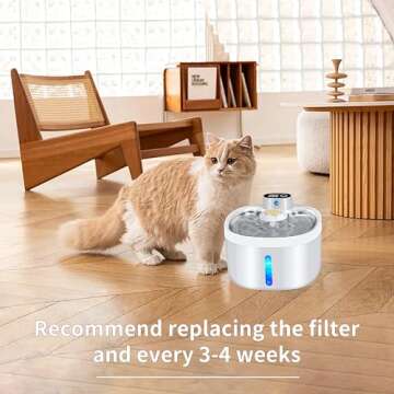 Bolpetizo Cat Water Fountain Filters, 6 Pack Replacement Filters for Pet, Pre-Filter Sponges Set for Stainless Steel 67oz, 88oz, 95oz, 135oz Automatic Dog Water Fountain Pet Fountain Water Dispenser