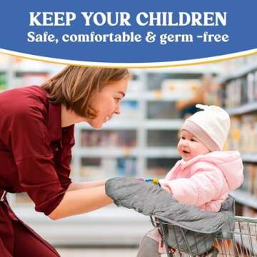 Shopping Cart Cover for Baby PILLANI, High Chair Cover for Restaurant Seat, Grocery Cart Cover for B...