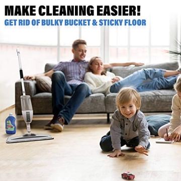 Spray Mop with Refillable Bottle and Washable Pads