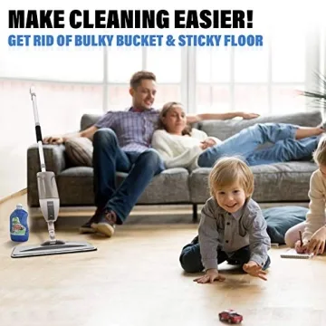 Spray Mop with Refillable Bottle and Washable Pads