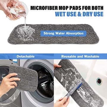 Spray Mop with Refillable Bottle and Washable Pads