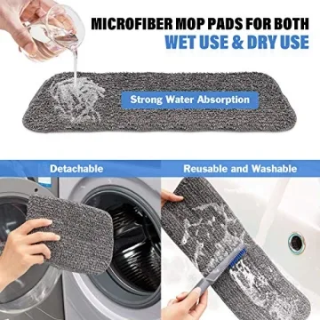 Spray Mop with Refillable Bottle and Washable Pads