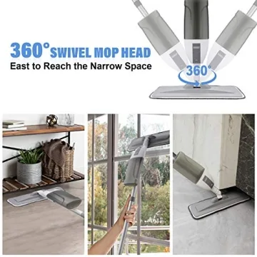 Spray Mop with Refillable Bottle and Washable Pads