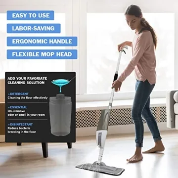 Spray Mop with Refillable Bottle and Washable Pads