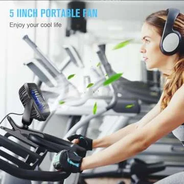 BESKAR USB Clip on Fan, Portable Small Fan with Cord Powered, 3 Speeds Strong Airflow, with Sturdy Clamp, Quiet Personal Desk Fan