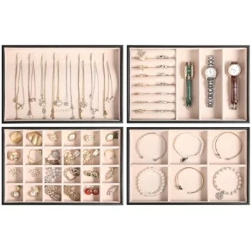 Stylish LANDICI Stackable Jewelry Organizer Set of 4