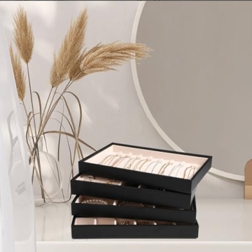 Stylish LANDICI Stackable Jewelry Organizer Set of 4