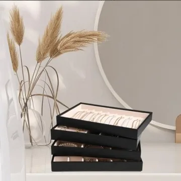 Stylish LANDICI Stackable Jewelry Organizer Set of 4