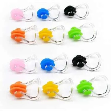 Zooshine Waterproof Nose Clips for Swimmers - 12 Pack