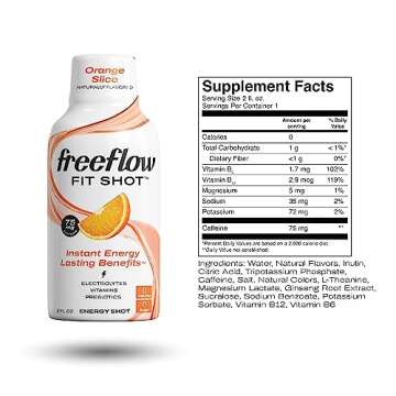 Freeflow Fit Energy Shots - Natural Caffeine Boost in Orange Slice