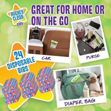 Mighty Clean Baby Disposable Bibs for Easy Feeding