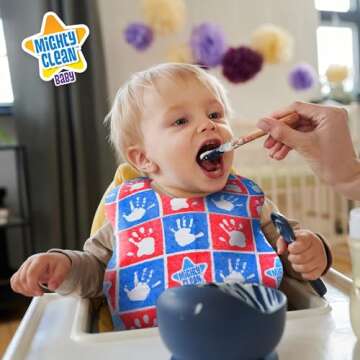 Mighty Clean Baby Disposable Baby Bibs 24 Count (4 Bibs per Package)