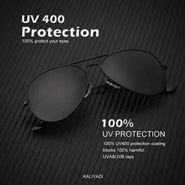 KALIYADI Classic Aviator Sunglasses for Men Women Driving Sun glasses Polarized Lens UV Blocking (2 ...