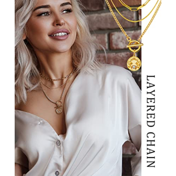 4PCS Gold Layered Chain Necklace Set for Elegant Style