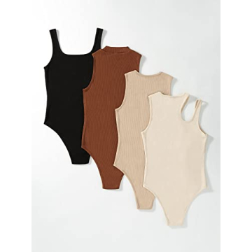 Stylish MakeMeChic Women's 4 Piece Bodysuit Set