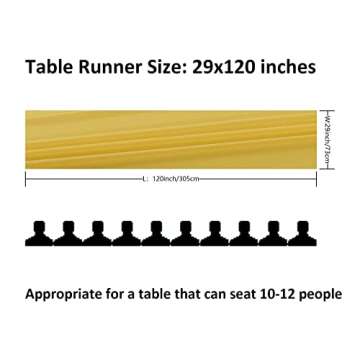 flohar 1Pack 10ft Chiffon Table Runner 29x120 Inch Sheer Romantic Table Runner for Wedding Birthday Party Bridal Shower Outdoor Decoration-Yellow