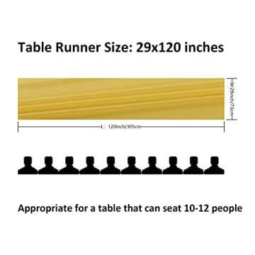 flohar 1Pack 10ft Chiffon Table Runner 29x120 Inch Sheer Romantic Table Runner for Wedding Birthday Party Bridal Shower Outdoor Decoration-Yellow