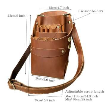 Scissor Pouch Belt, Cowhide Leather Salon Barber Hairdressing Scissor Holster Hair Stylist Shears Ho...