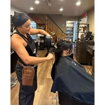 Scissor Pouch Belt, Cowhide Leather Salon Barber Hairdressing Scissor Holster Hair Stylist Shears Holder Tools Waist Bag with Adjustable Strap for Combs, Hair Clips