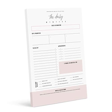 Bliss Collections Daily Planning Pad - Beautiful & Functional To Do List Notebook with Floral Design
