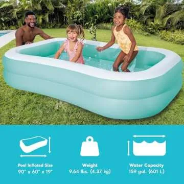 Intex 57181EP Swim Center Inflatable Family Pool: 159 Gallon Capacity – 90" x 60" x 19" – Color May Vary