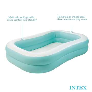 Intex 57181EP Swim Center Inflatable Family Pool: 159 Gallon Capacity – 90" x 60" x 19" – Color May Vary