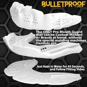 Bulletproof: World’s Thinnest Braces Mouthguard is 3X Stronger! Braces Mouth Guard for Sports & Sleeping: Football Boxing Hockey Rugby Basketball Wrestling Lacrosse MMA. Adult Youth Kids Mouthpiece.
