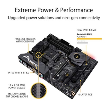 ASUS AM4 TUF Gaming X570-Plus Motherboard for Gamers
