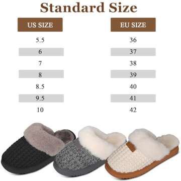 CLOVALUB Cozy Knit Slippers Warm House Shoes for Women