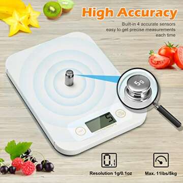 Smart Food Scale - Digital Food Scales Grams and Ounces with Nutritional Calculator, Food Scale for Weight Loss, Kitchen Scales for Food Nutrition, Calorie Scale for Diet, Keto, Diabetics 0.1oz-11lb